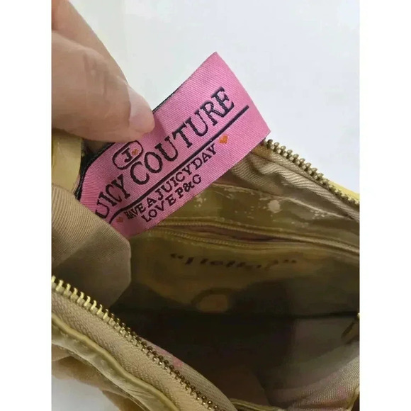 Vintage Juicy Couture Velour Satchel Yellow - Picture 6 of 7